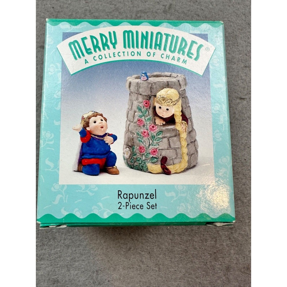 NOS Vintage Hallmark Merry Miniatures Rapunzel 1998 Tower Prince Figurine